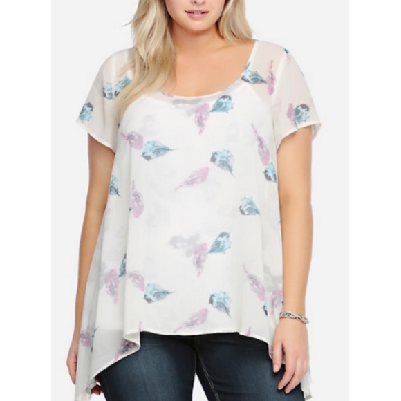 torrid Tops - Torrid Plus Size Semi Sheer Short Sleeve Top 1X